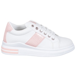 Weide Buty Sportowe Z Różowymi Wstawkami białe różowe
