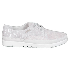 Filippo Skórzane Półbuty Na Platformie szare