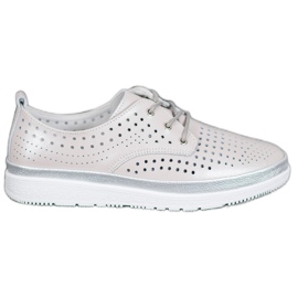 Filippo Ażurowe buty Ze Skóry brązowe szare