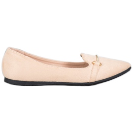 SHELOVET Baleriny W Szpic brązowe