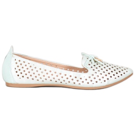 Ażurowe Baleriny W Szpic VINCEZA zielone