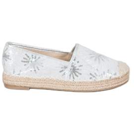Best Shoes Cekinowe Espadryle szare