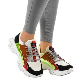 Białe sneakersy sportowe zdobione HL-03