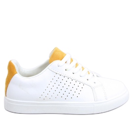 Trampki damskie białe WB807 WHITE/YELLOW żółte