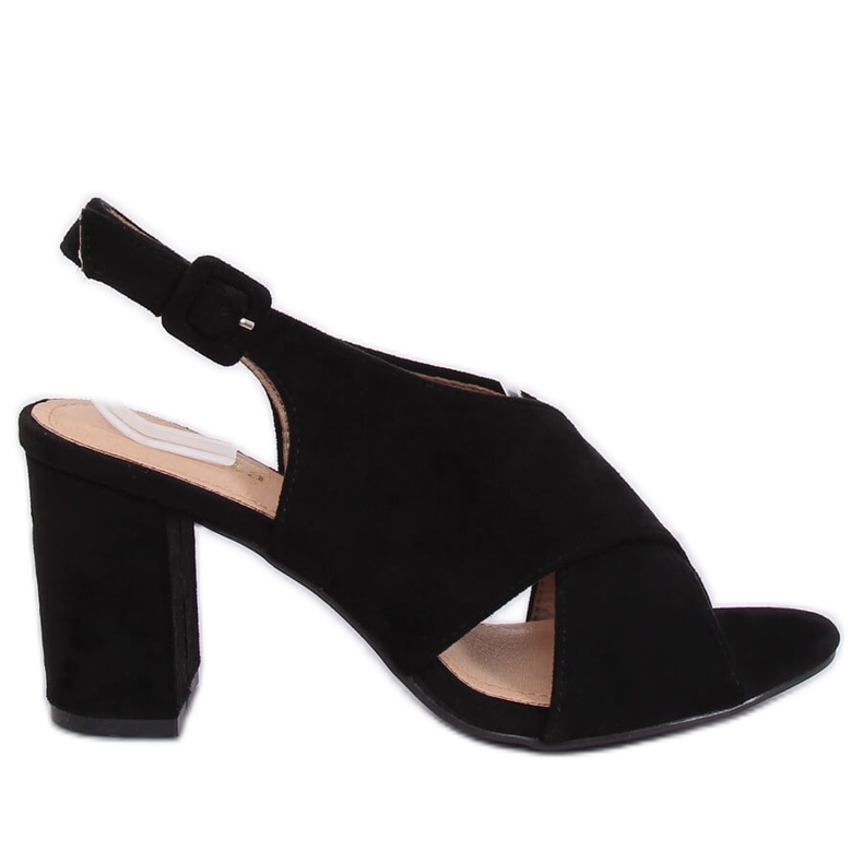 Sandałki na obcasie czarne F1827 Black