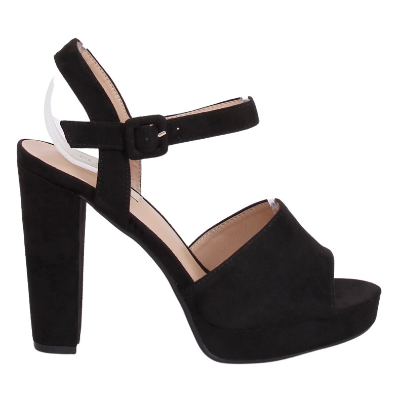 Sandałki na obcasie czarne 9R16 Black