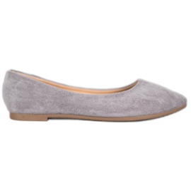 Klasyczne Zamszowe Baleriny VINCEZA szare