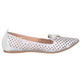 Ażurowe Baleriny W Szpic VINCEZA szare