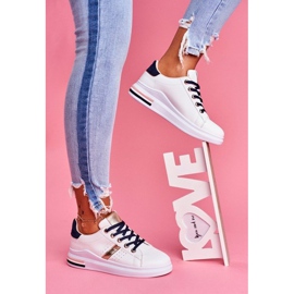 SEA Biało-złote sportowe obuwie damskie B0-227 białe