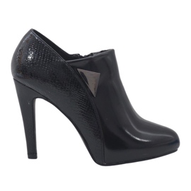 Czarne botki na szpilce LEI-46