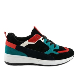 Czarne sneakersy sportowe trampki C9212 wielokolorowe