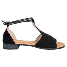 Wiązane Sandałki VINCEZA czarne