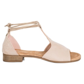 Wiązane Sandałki VINCEZA brązowe