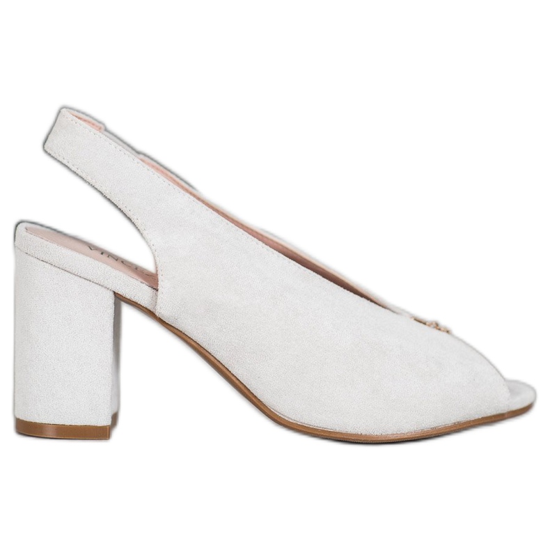 Eleganckie Buty Na Słupku VINCEZA srebrny