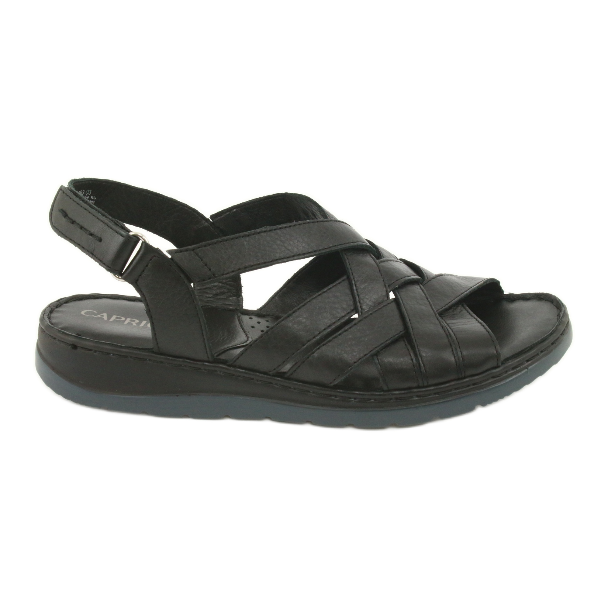 Sandały skórzane komfort Caprice 28152 czarne