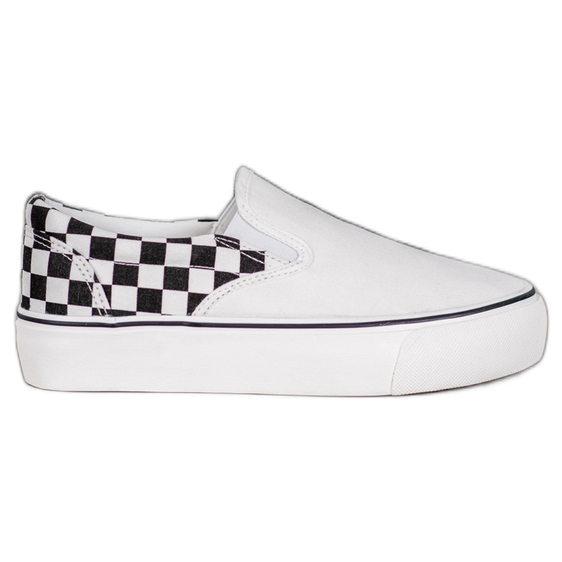 SHELOVET Białe Slipony Na Platformie