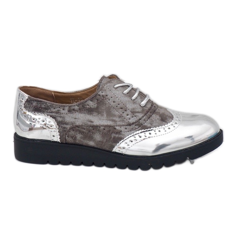 Czerwone zamszowe półbuty TL-62 szare