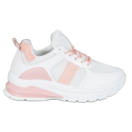 SHELOVET Stylowe Sneakersy Z Siateczką białe