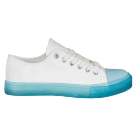 SHELOVET Trampki Z Kolorową Podeszwą białe