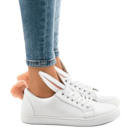 Białe trampki króliczki R110