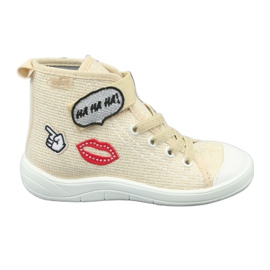 Befado obuwie dziecięce 268X069 czerwone szare żółte