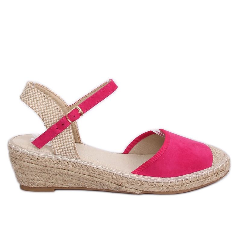 Espadryle na koturnie fuksjowe LLI-3M85 Fuchsia różowe