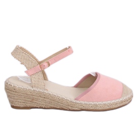 Espadryle na koturnie różowe LLI-3M85 Pink