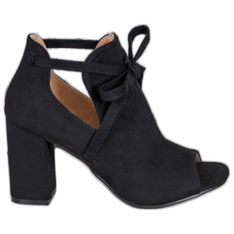 Wiązane Botki Open Toe VINCEZA czarne