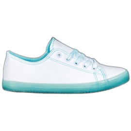 SHELOVET Trampki Z Niebieską Podeszwą białe niebieskie