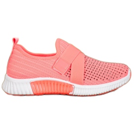 SHELOVET Różowe Slipony Z Kryształkami wielokolorowe