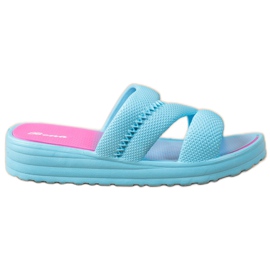 Bona Wygodne Błękitne Klapki niebieskie