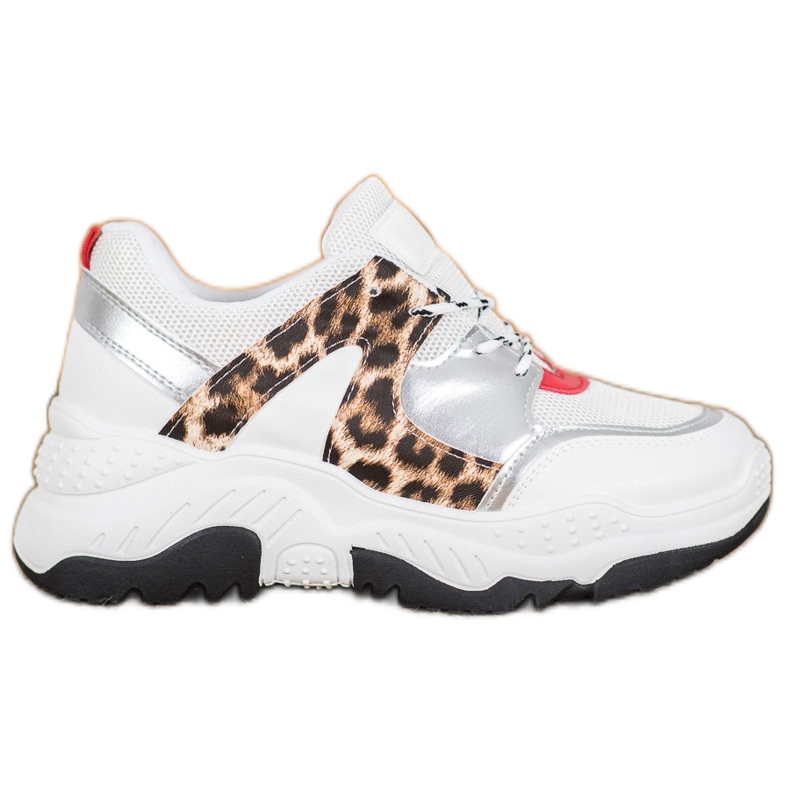 SHELOVET Modne Sznurowane Sneakersy białe