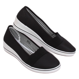 Baleriny na koturnie czarne S81B001 Black