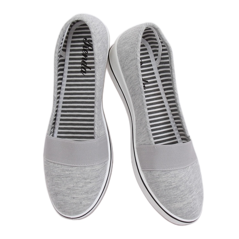 Baleriny na koturnie szare S81B001 Grey