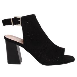 Czółenka open toe czarne 3015 Black