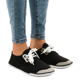 Czarne wsuwane tenisówki lycra BO-6