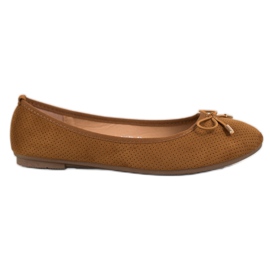 Clowse Baleriny Z Kokardką brązowe