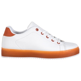 SHELOVET Buty Z Kolorową Podeszwą białe