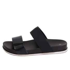 Klapki z gumowymi paskami czarne CK66P Black