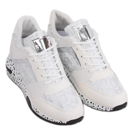 Buty sportowe na koturnie białe C131 Blanco