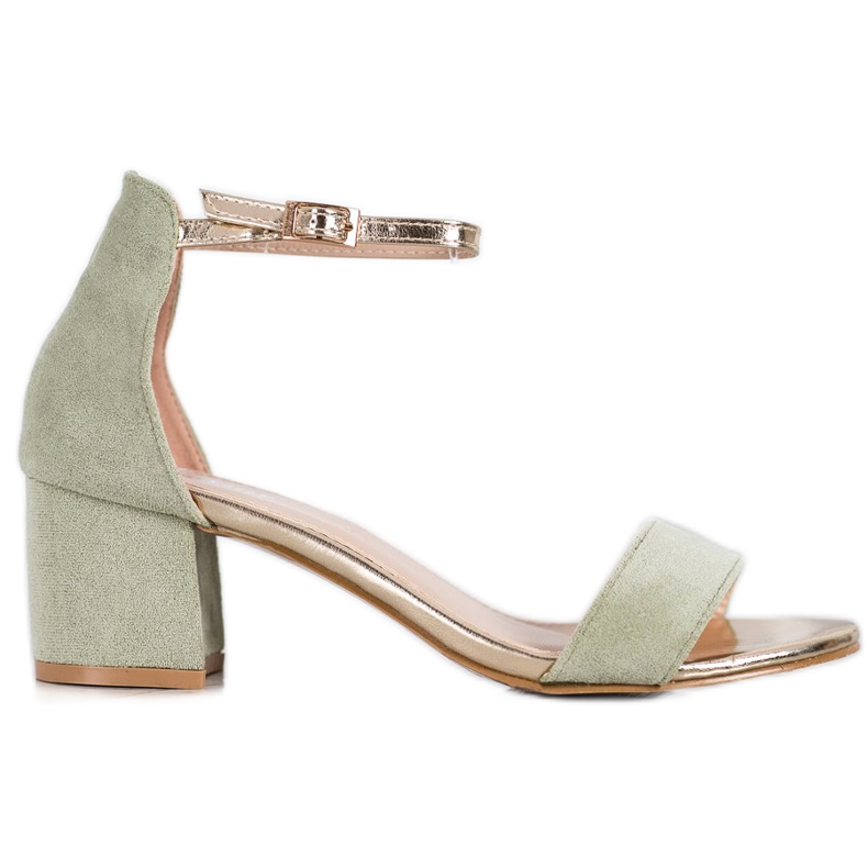 Seastar Sandałki Ze Złotym Paskiem zielone