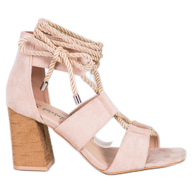 Seastar Wiązane Sandały Na Słupku brązowe