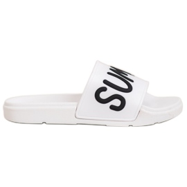 SHELOVET Gumowe Klapki białe