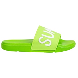 SHELOVET Gumowe Klapki zielone