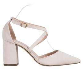 Diamantique Czółenka Na Słupku brązowe