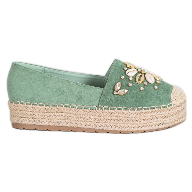 Seastar Espadryle Z Ozdobami zielone