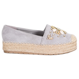 Seastar Espadryle Z Ozdobami szare