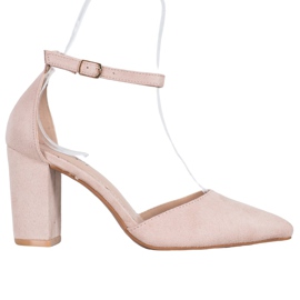 Seastar Zamszowe Czółenka Na Słupku brązowe