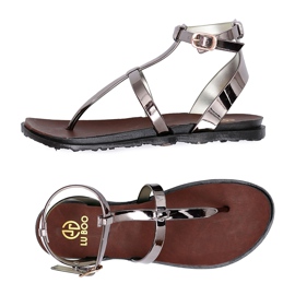 Lu Boo Czarne Lustrzane Sandałki Rzymianki Japonki Lento