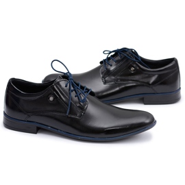 KOMODO Czarne Skórzane Eleganckie Półbuty Massimiliano